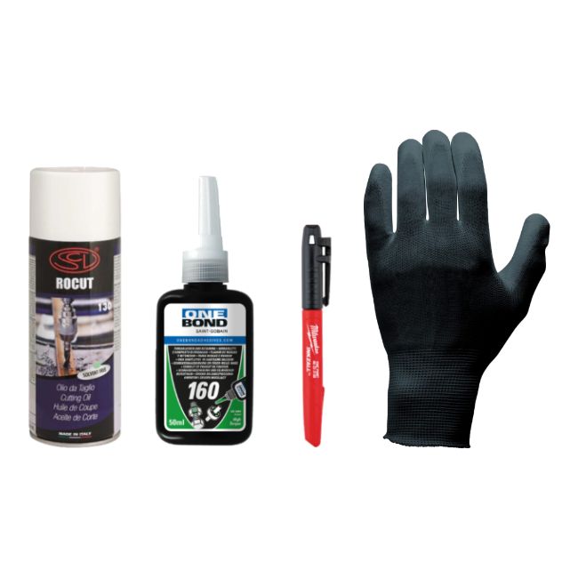 Huile de coupe-Colle-Marqueur-Gants