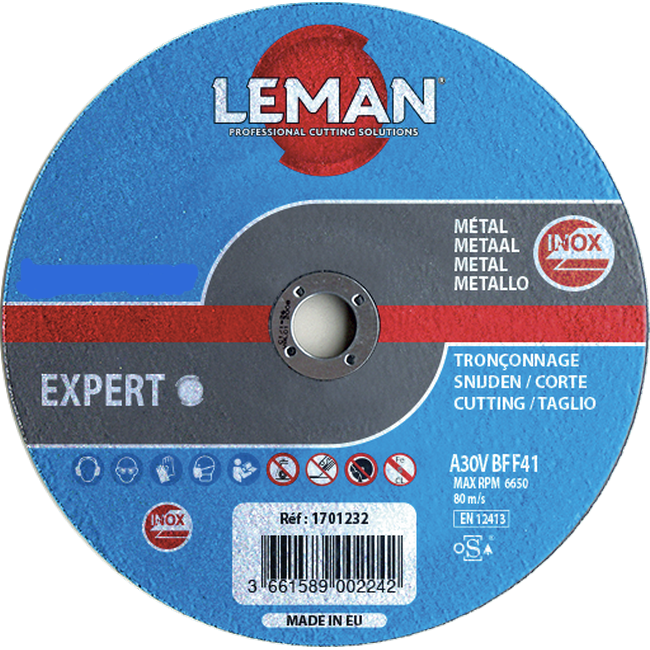 Disque à tronçonner Ø 125 mm / 1.6 mm INOX